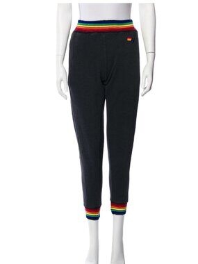 Aviator Nation Striped Embroidered Accent Sweatpants